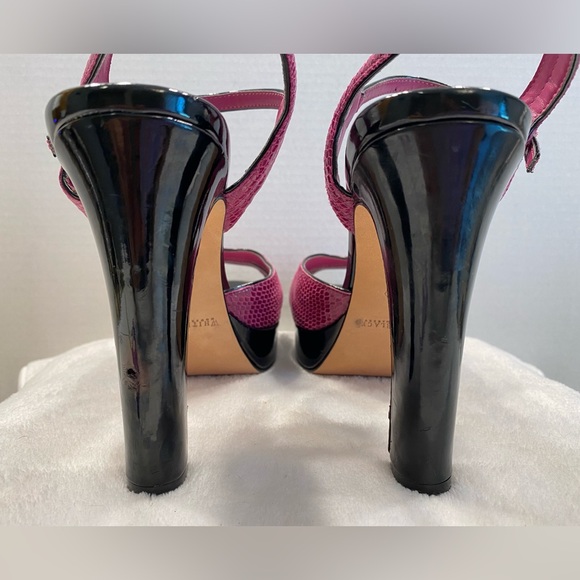White House Black Market High Heels Snake Print Peep Toe Platform Sz 10 - Picture 5 of 12
